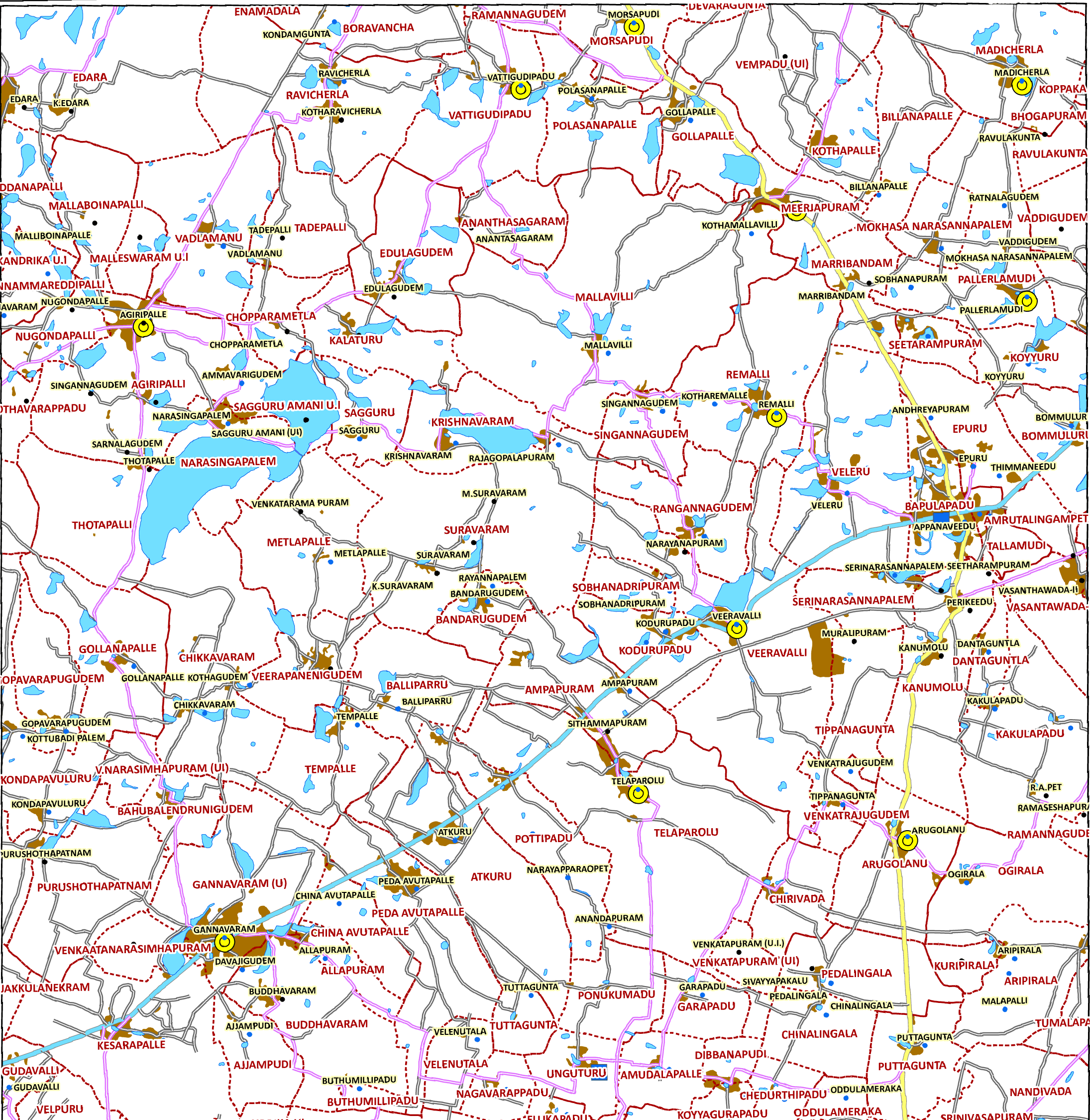 Storm surge inundation map for cyclone with wind speed 