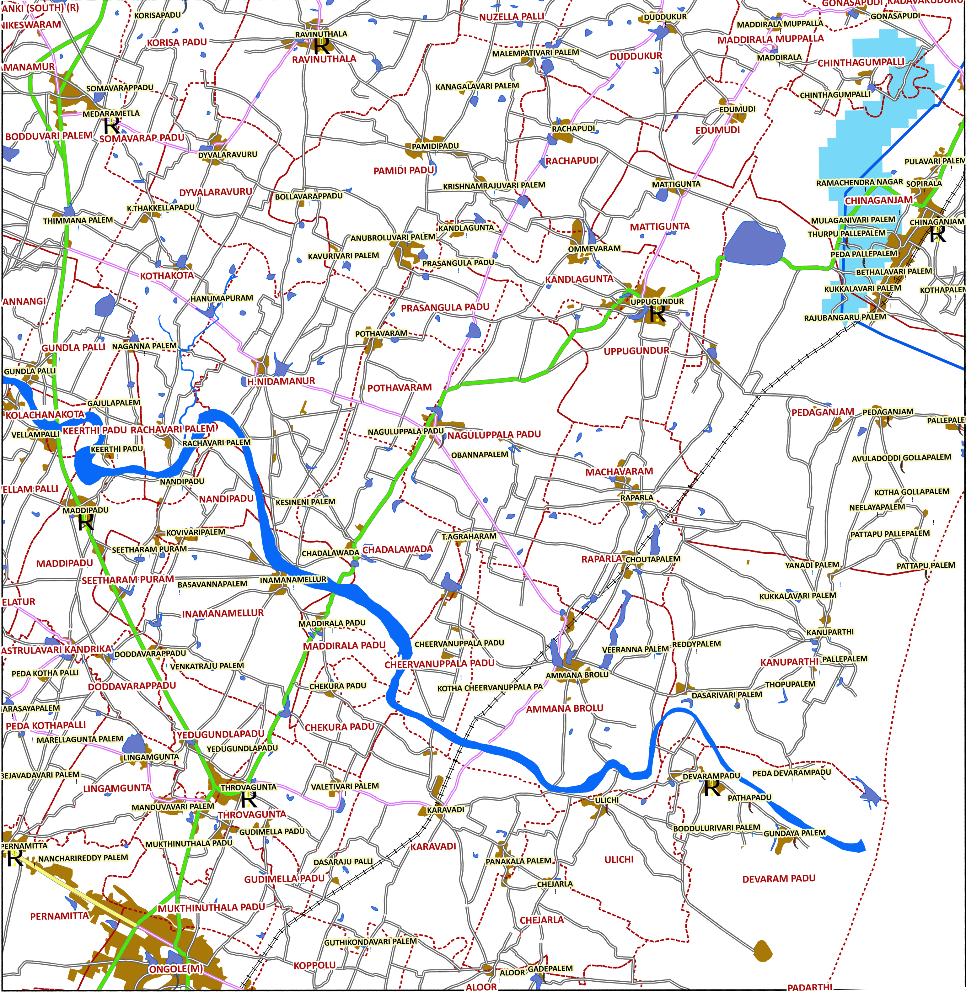 Storm surge inundation map for cyclone with wind speed 