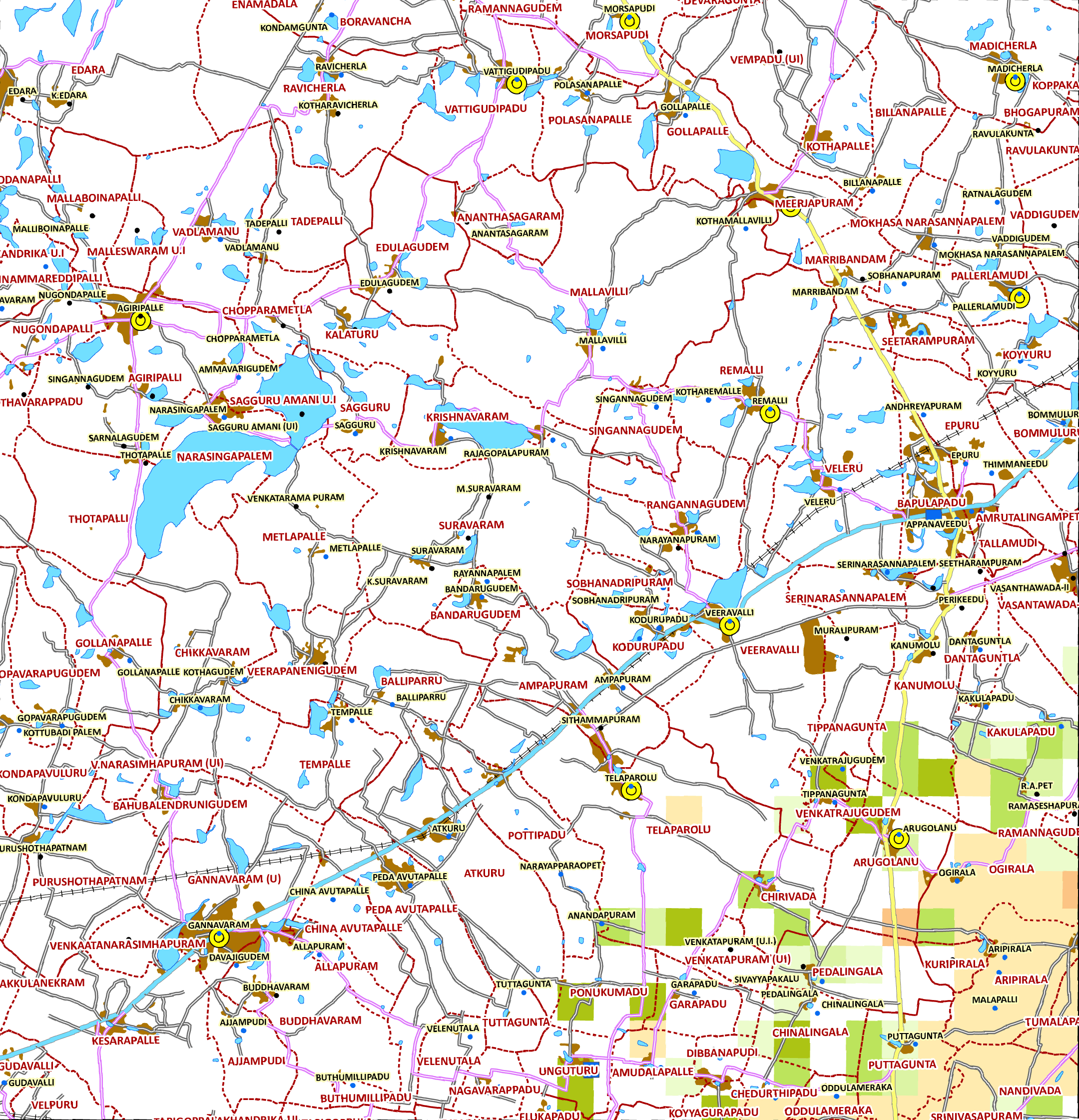 Storm surge inundation map for cyclone with wind speed 